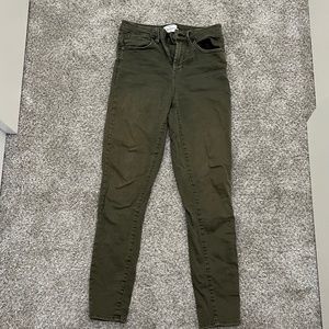 Bohme Olive Green Skinny Jeans